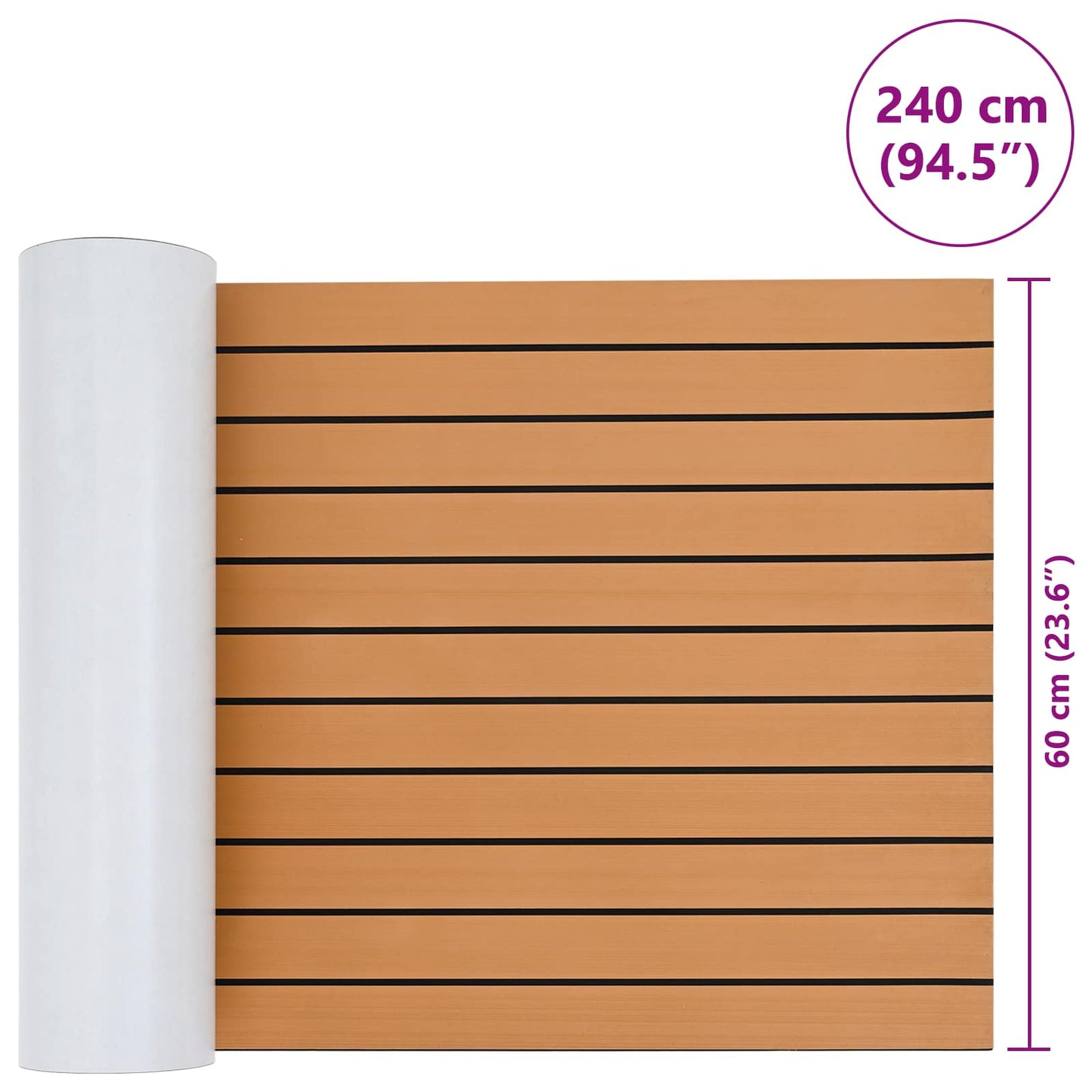 Boat Mat Striped Brown and Black 240 x 60 cm EVA