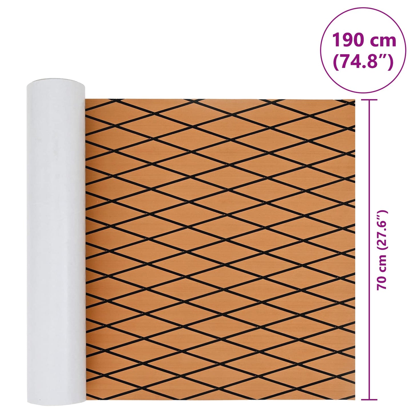 Boat Mat Striped Brown and Black 190 x 70 cm EVA