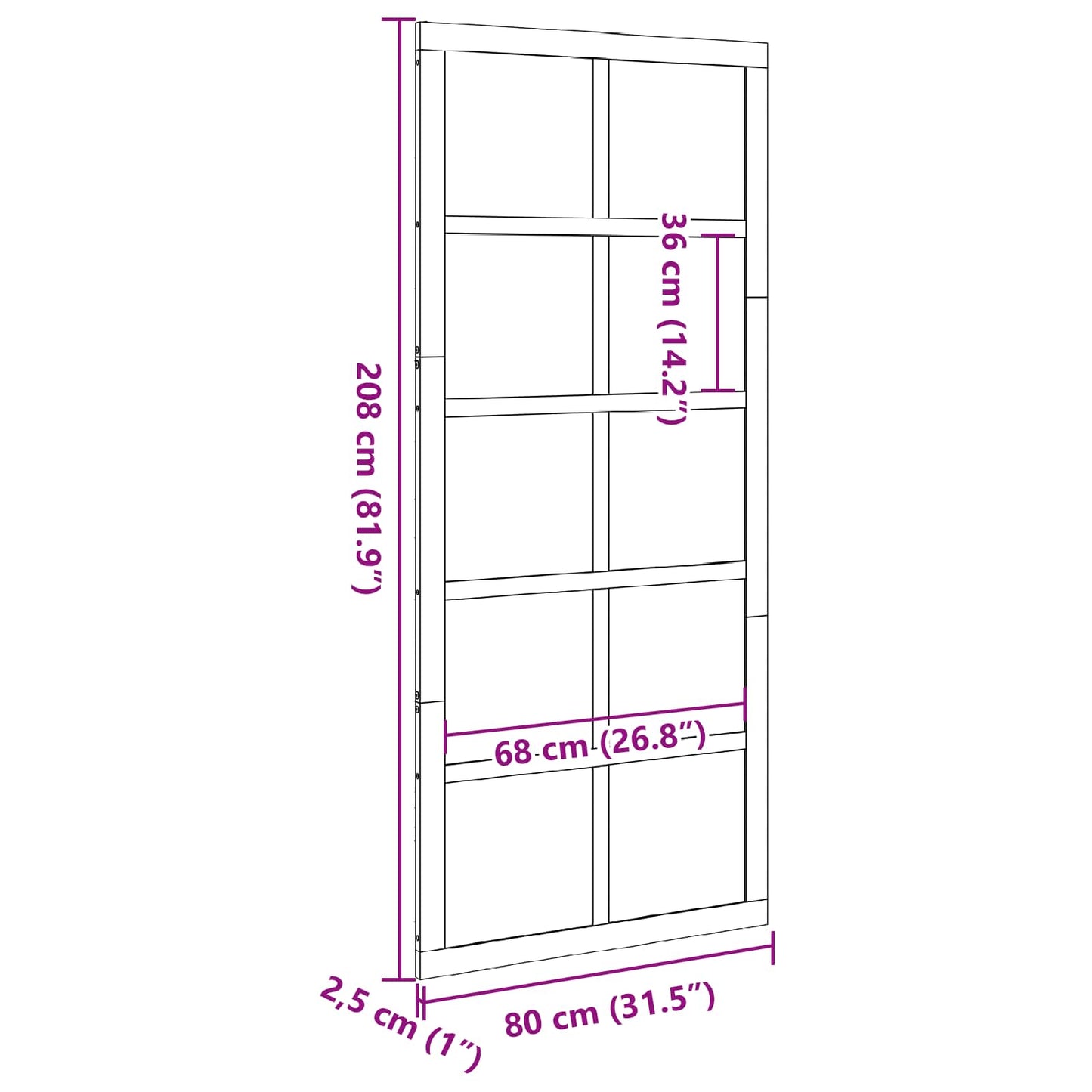 Barn Door 80 x 2.5 x 208 cm Solid Pine Wood Wax brown
