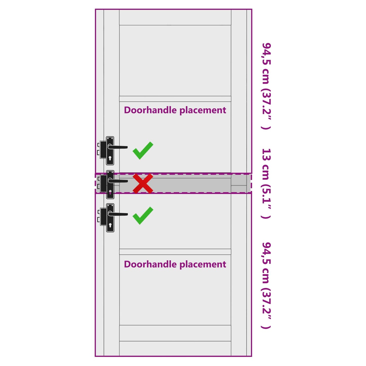 Interior Door 83 x 202 cm Plywood White