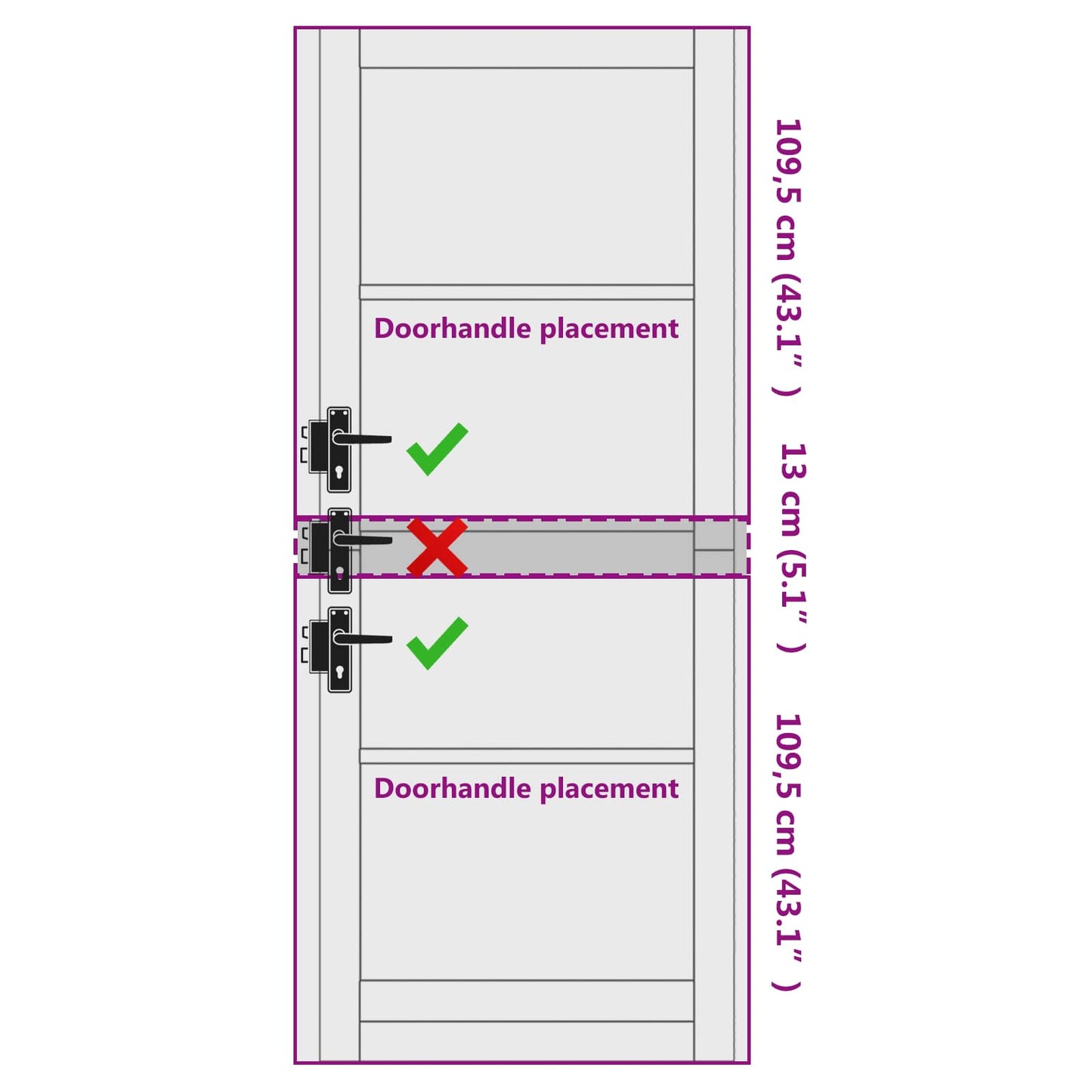 Interior Door 83 x 232 cm Plywood White