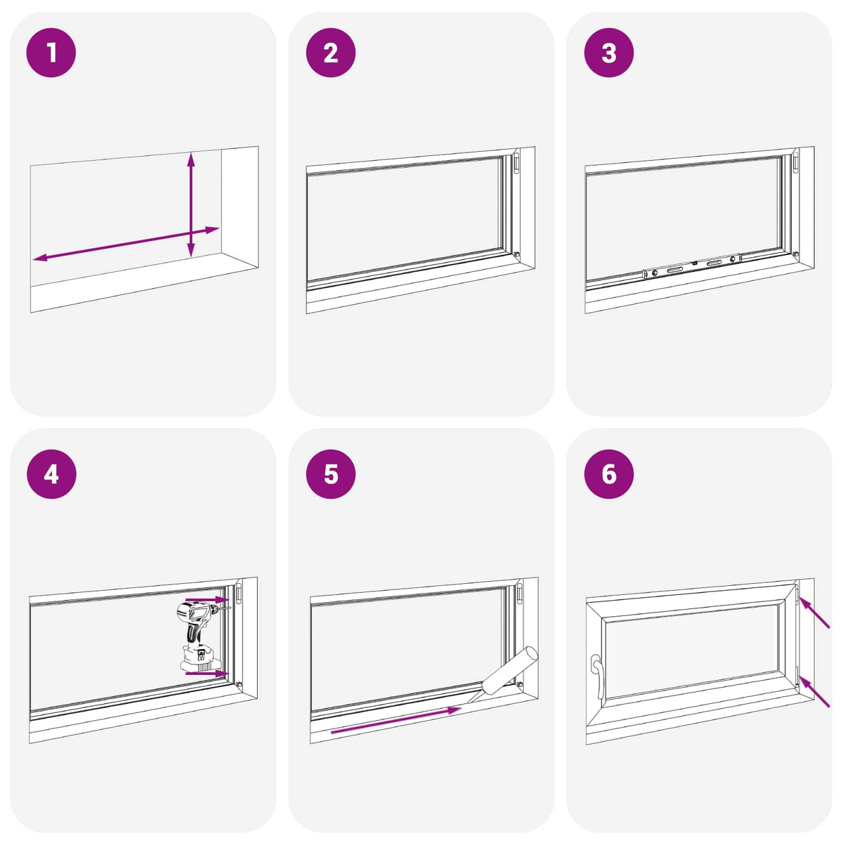 Basement Window Internal Colour White RISOR 80 x 50 cm