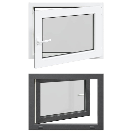 Tilt & Turn Basement Window RISOR 80 x 50 cm PVC and Glass