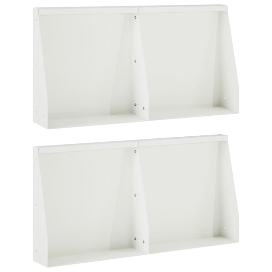 Retaining Wall 4 pcs 40 x 12 x 50 cm Steel White