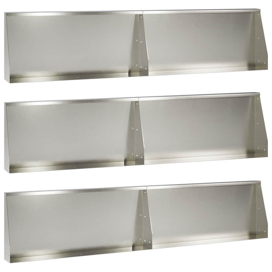 Retaining Wall 6 pcs 100 x 12 x 30 cm Stainless Steel Silver