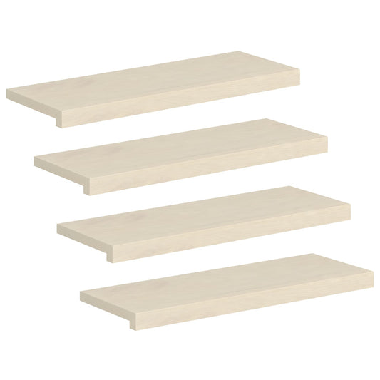 Stair Tread 4 pcs 70 x 25 x 2 cm White Solid Oak Wood