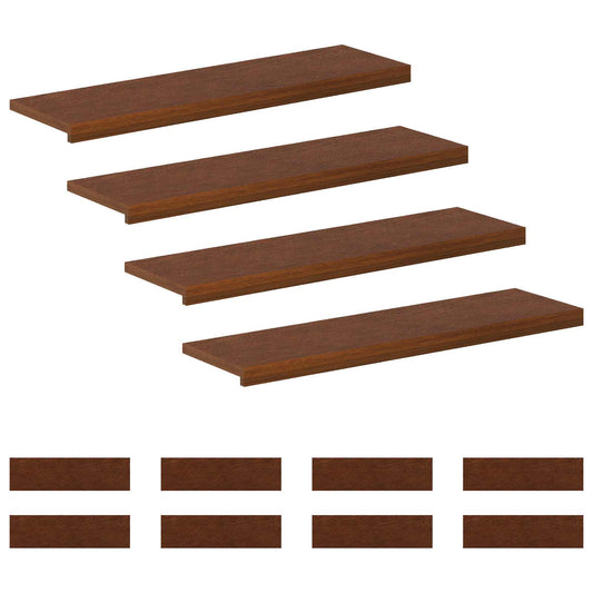 Stair Tread 12 pcs 100 x 30 x 2 cm Dark Brown Solid Oak Wood