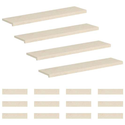 Stair Tread 16 pcs 110 x 30 x 2 cm White Solid Oak Wood