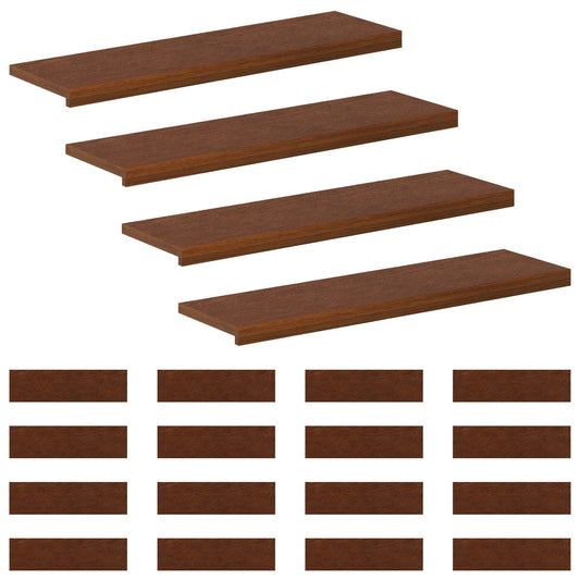 Stair Tread 20 pcs 100 x 30 x 2 cm Dark Brown Solid Oak Wood