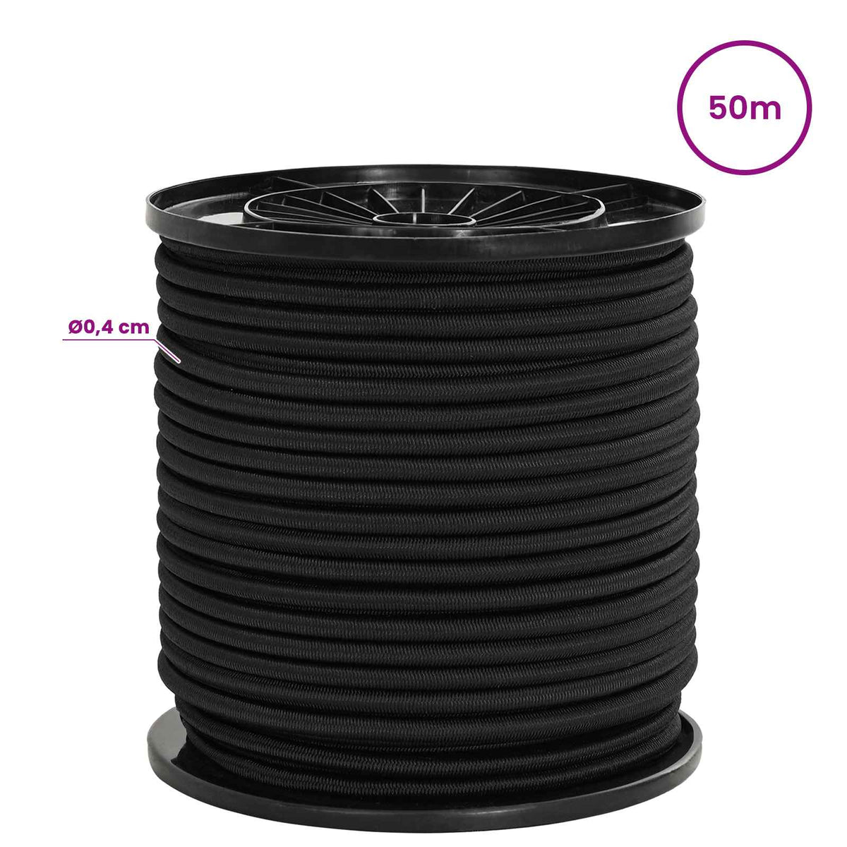 Bungee Cords 4 mm Black PP and Rubber