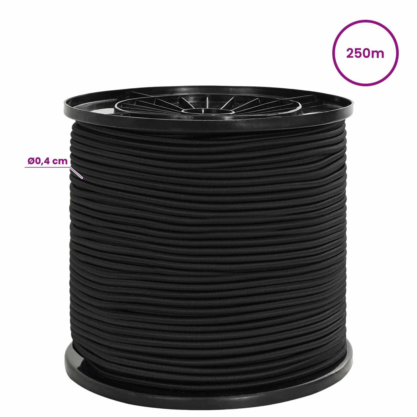 Bungee Cords 4 mm Black PP and Rubber