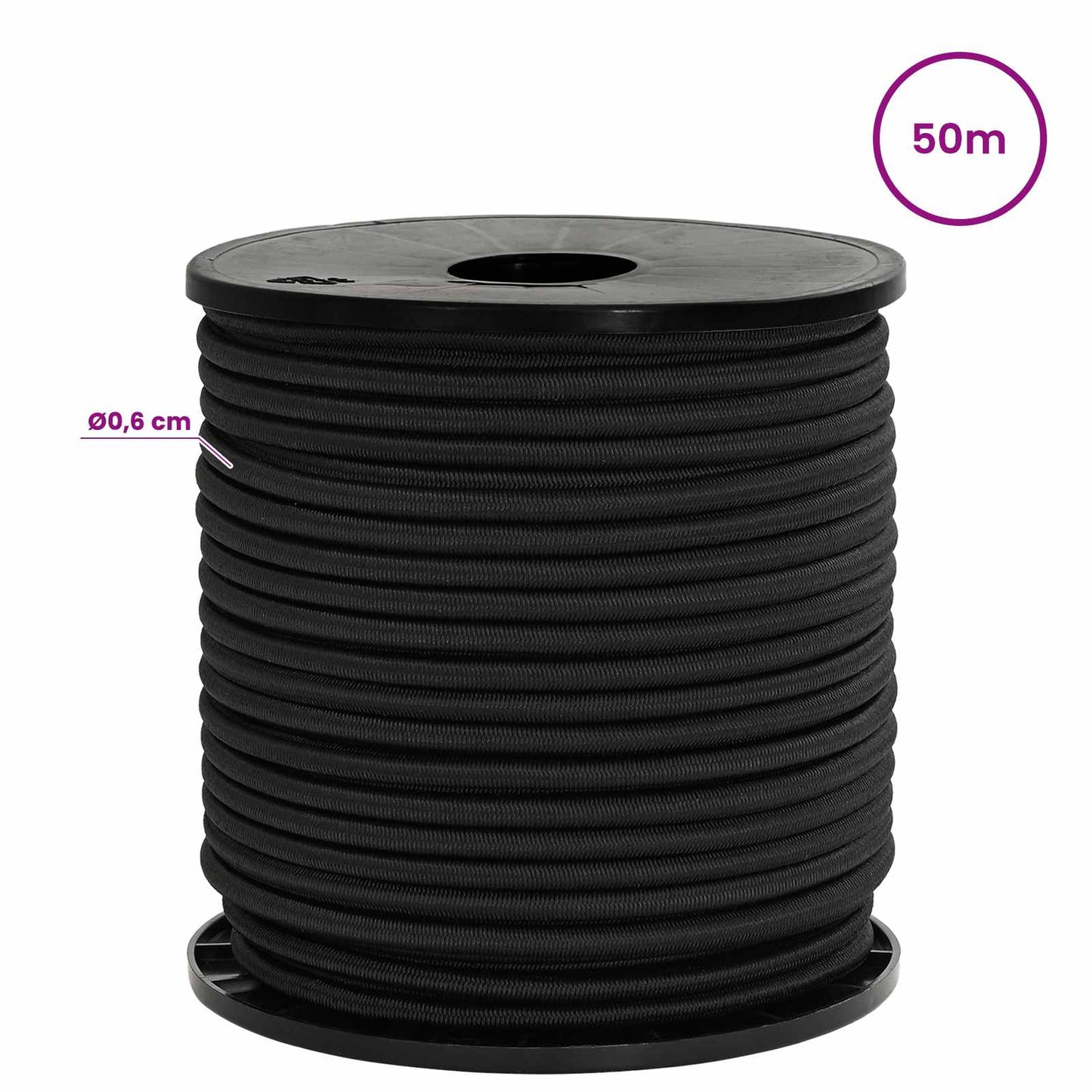 Bungee Cords 6 mm Black PP and Rubber
