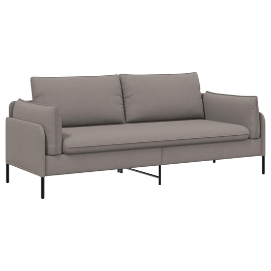3-Seater Sofa Taupe 222 x 81 x 89 cm Fabric