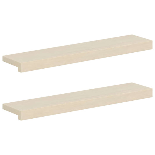 Window Sills 2 pcs White 80 x 15 x 2 cm Solid Oak Wood