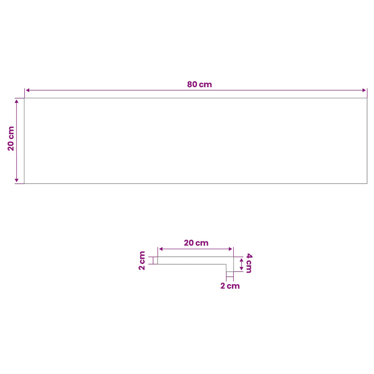 Window Sills 2 pcs White 80 x 20 x 2 cm Solid Oak Wood