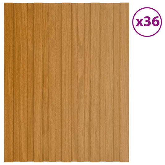 Roof Panel 36 pcs Natural 23.62 x 17.72 in Galvanised steel