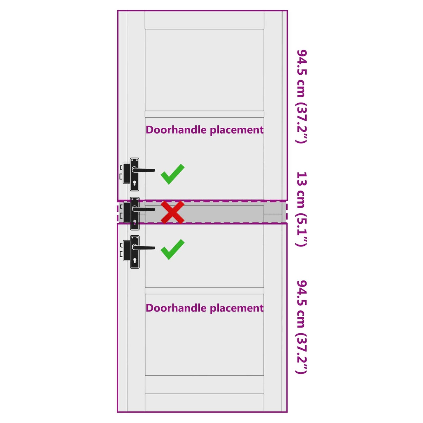 Interior Door 78 x 202 cm Plywood White