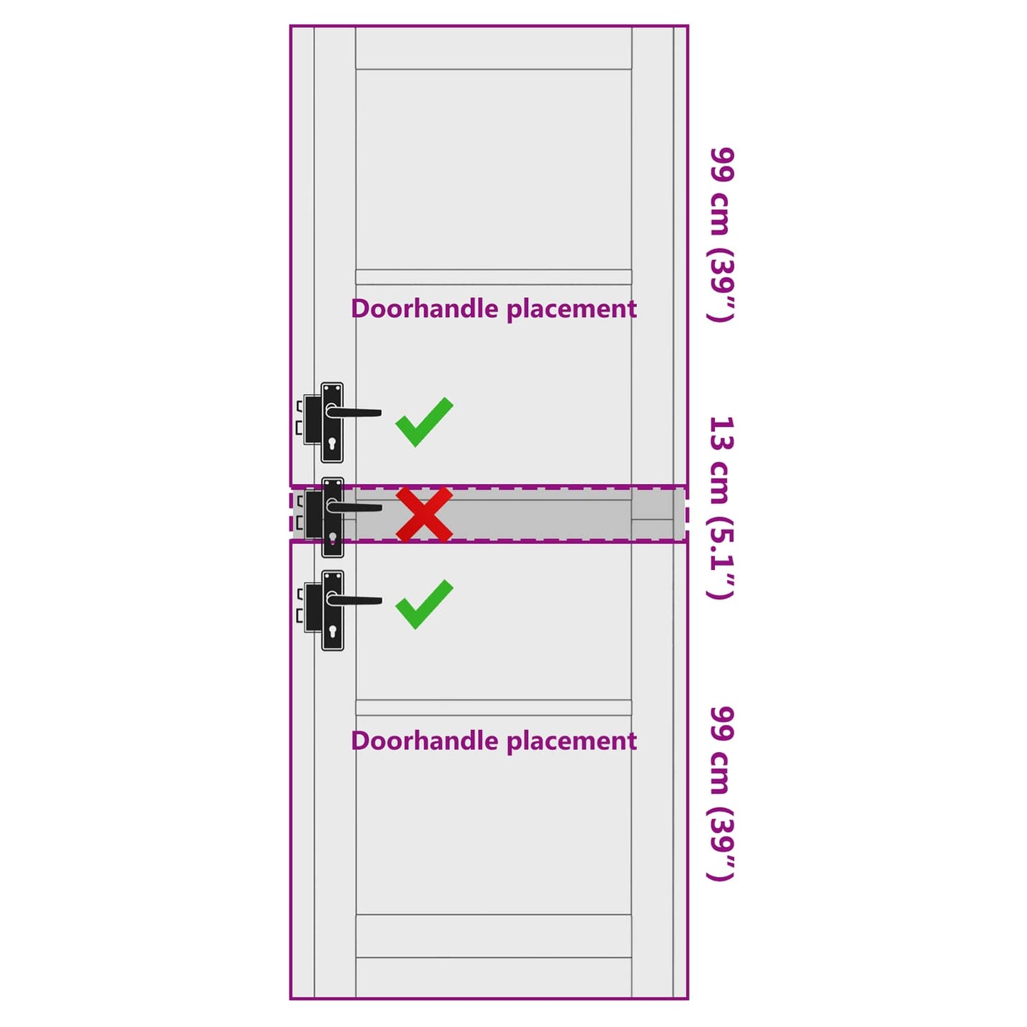 Interior Door 78 x 211 cm Plywood White