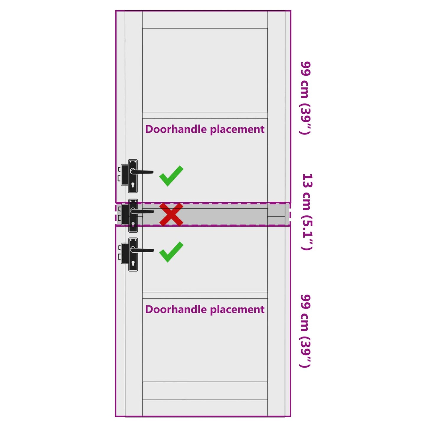Interior Door 83 x 211 cm Plywood White