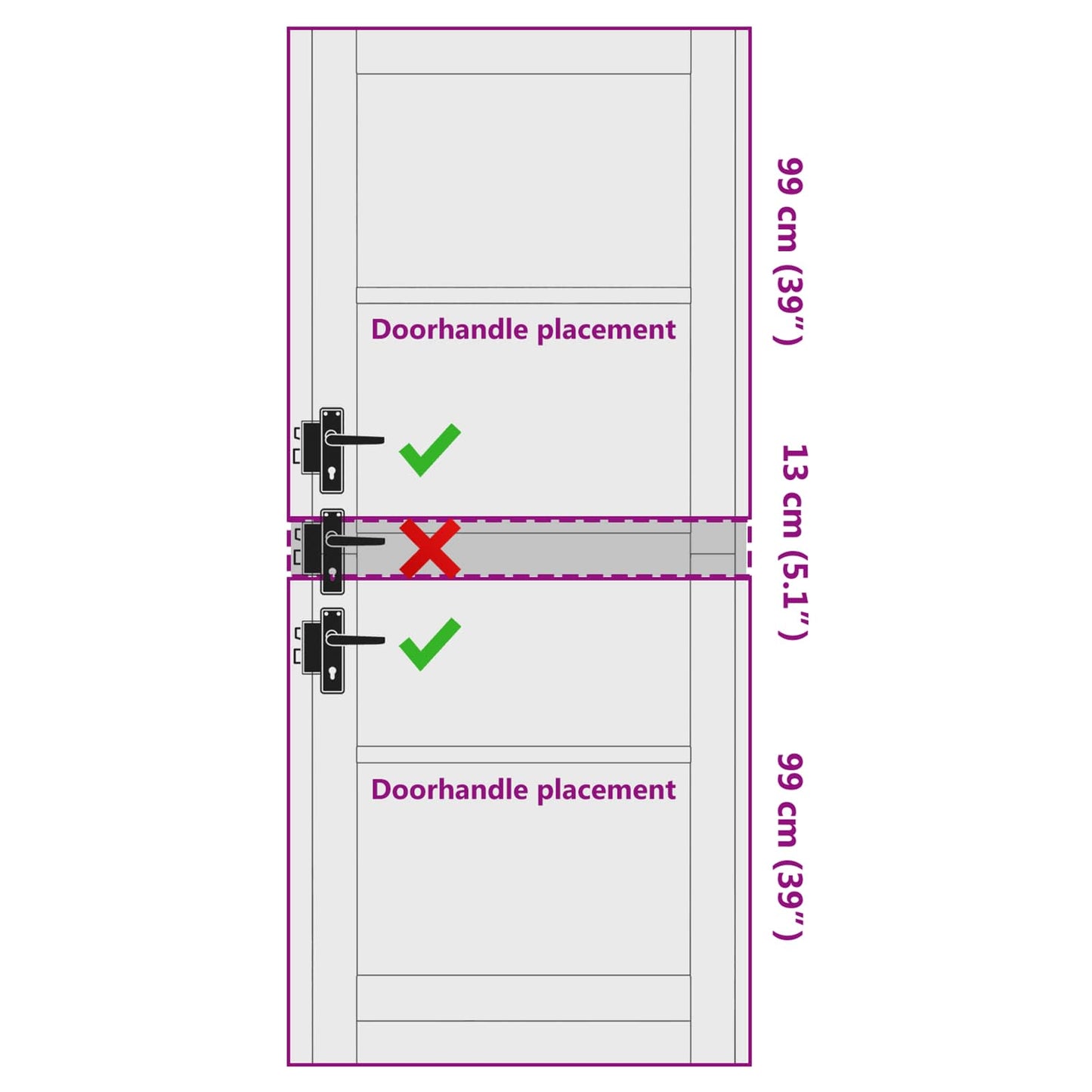 Interior Door 86 x 211 cm Plywood White