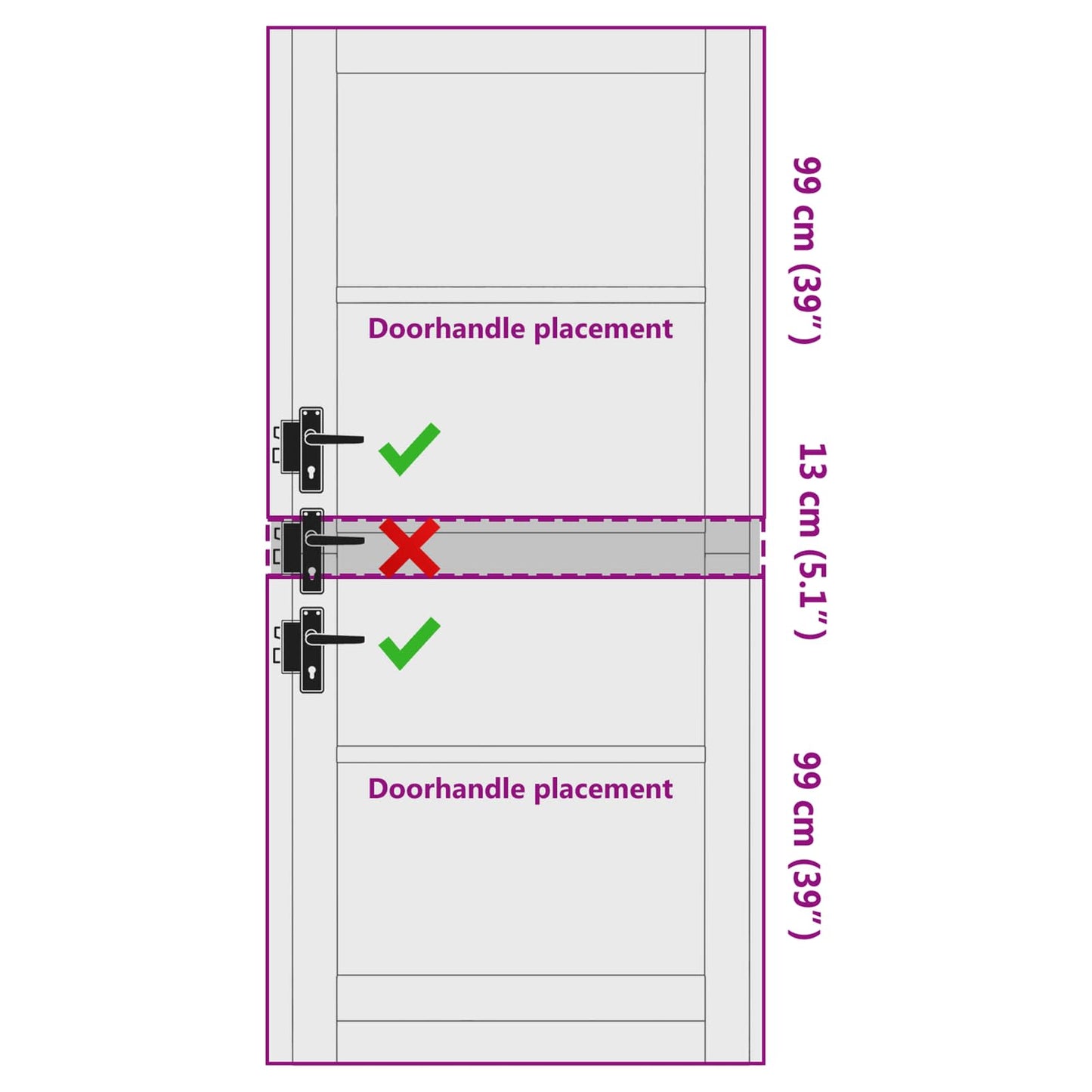 Interior Door 93 x 211 cm Plywood White