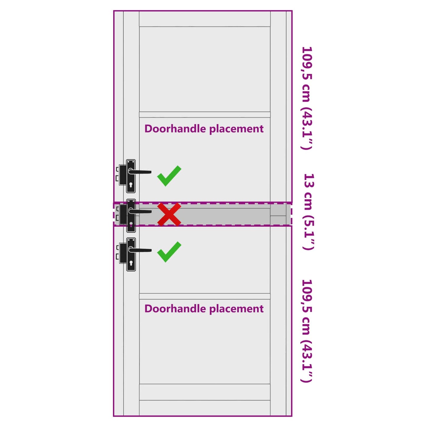 Interior Door 93 x 232 cm Plywood White
