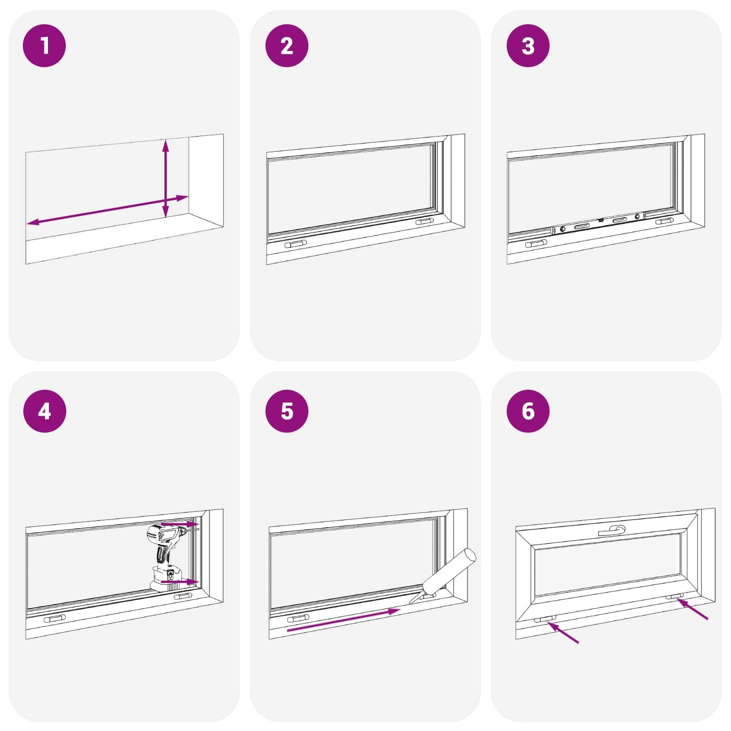 Basement Window RISOR 100 x 40 cm PVC and Glass