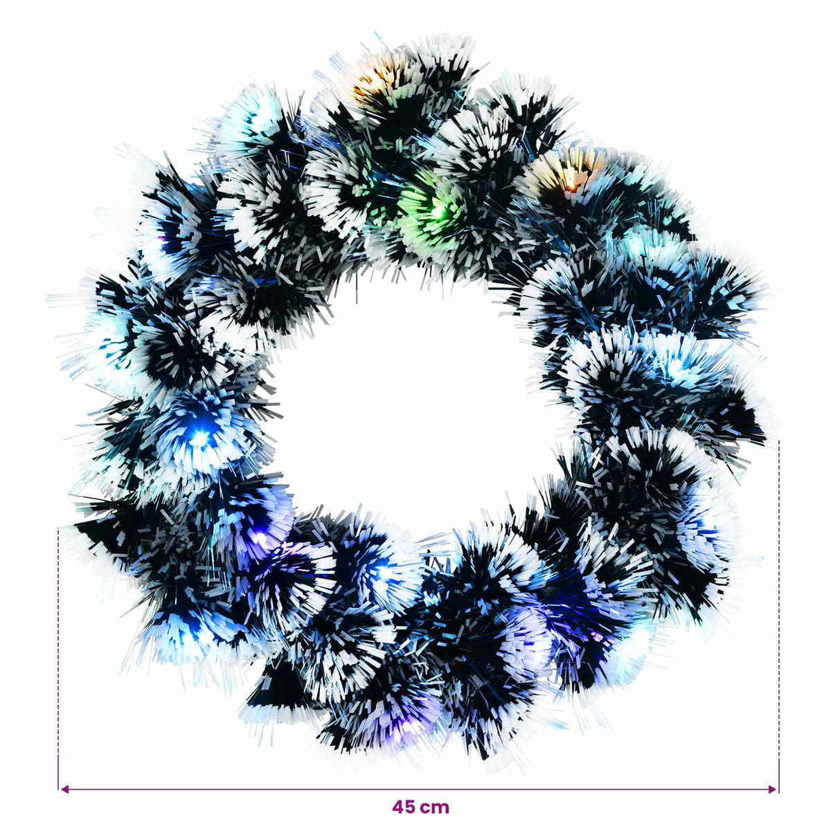 Christmas Garland 16 LEDs Multicolour steel