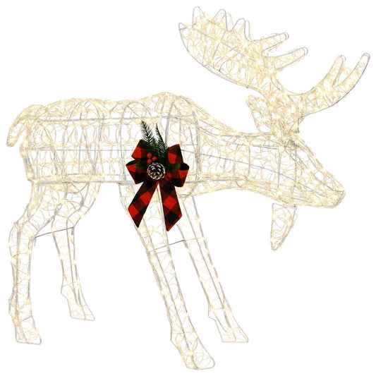 Moose Christmas Decoration White 120 x 27 x 105 cm Acrylic
