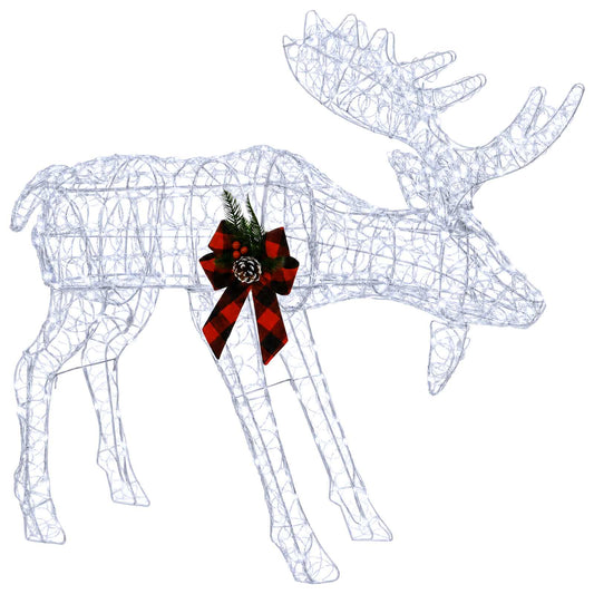 Moose Christmas Decoration White 120 x 27 x 105 cm Acrylic