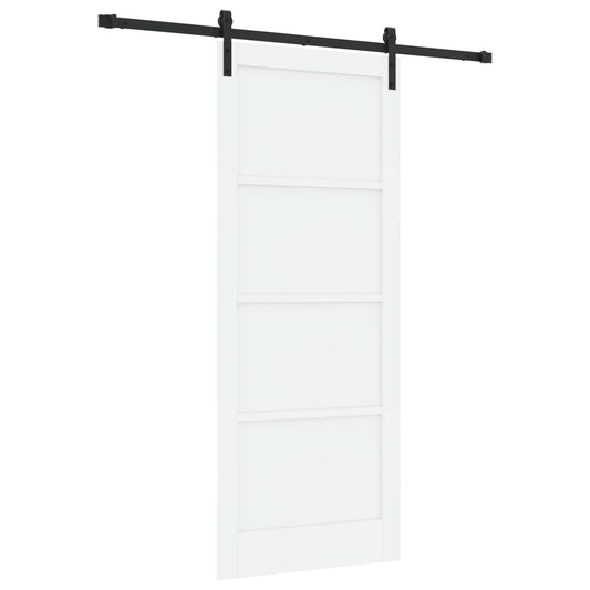 Sliding Door 86 x 211 cm Engineered Wood White and Black