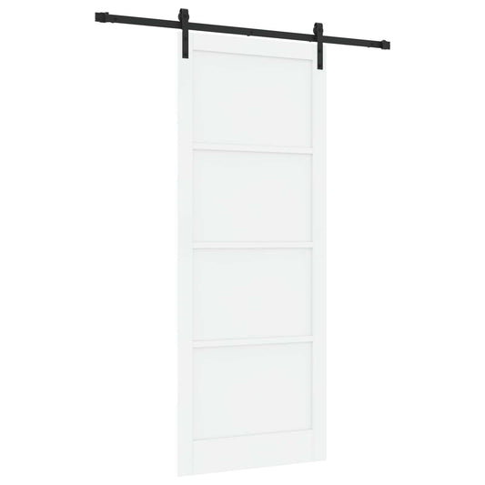 Sliding Door 93 x 232 cm Engineered Wood White and Black