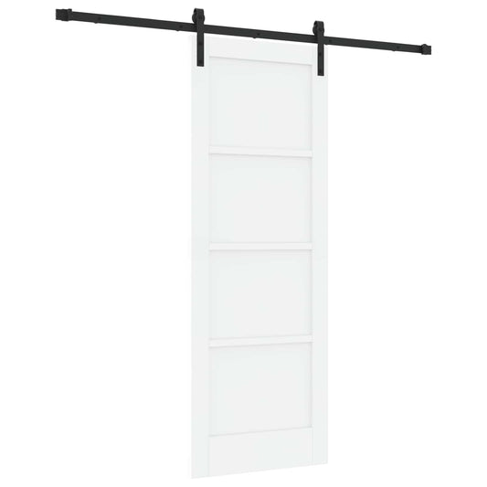Sliding Door 73.5 x 198.5 cm Engineered Wood White and Black