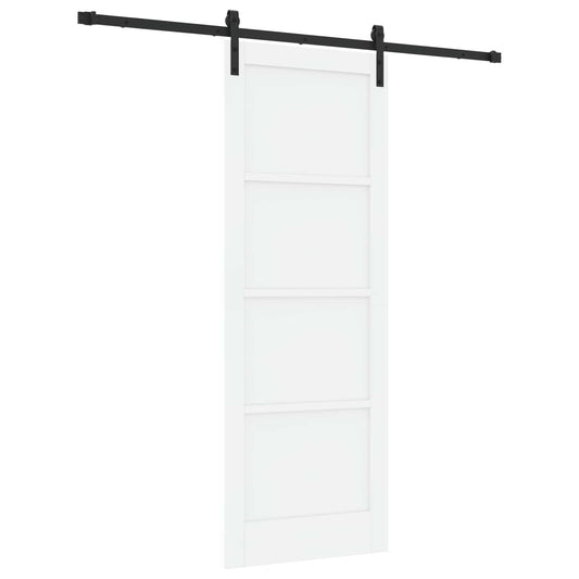 Sliding Door 78 x 211 cm Engineered Wood White and Black