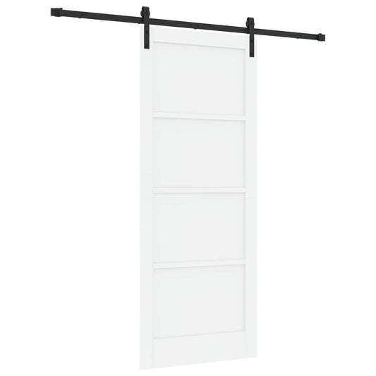 Sliding Door 86 x 211 cm Engineered Wood White and Black