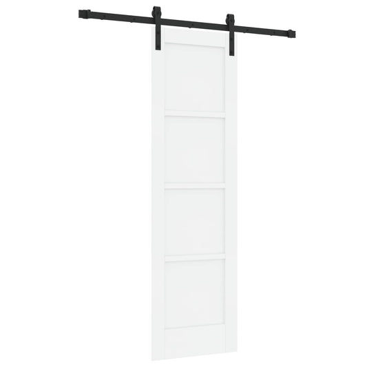 Sliding Door 61 x 198.5 cm Engineered Wood White and Black