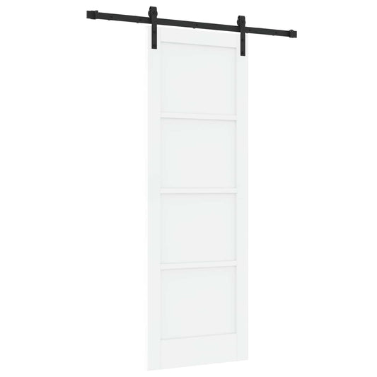 Sliding Door 73.5 x 211 cm Engineered Wood White and Black