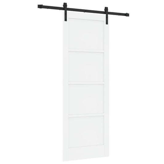 Sliding Door 78 x 211 cm Engineered Wood White and Black