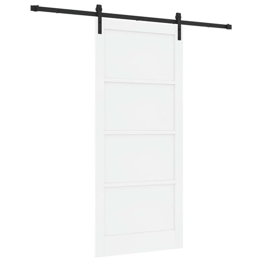 Sliding Door 93 x 211 cm Engineered Wood White and Black