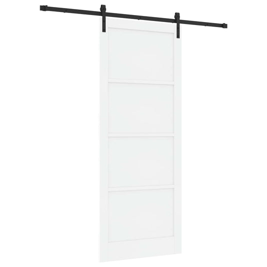 Sliding Door 93 x 232 cm Engineered Wood White and Black