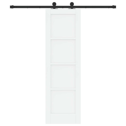 Sliding Door 61 x 198.5 cm Engineered Wood White and Black