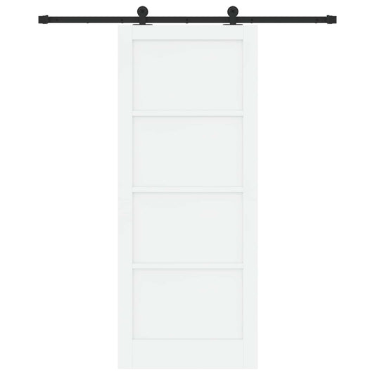 Sliding Door 86 x 211 cm Engineered Wood White and Black