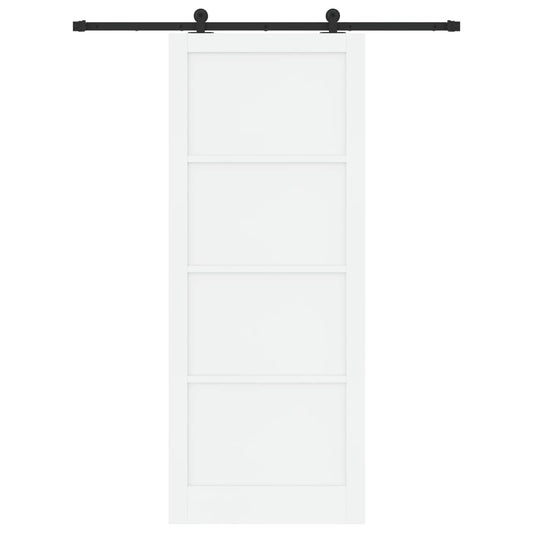 Sliding Door 93 x 232 cm Engineered Wood White and Black