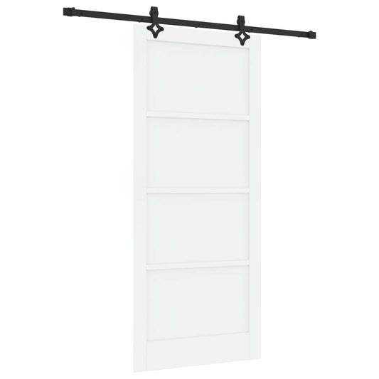 Sliding Door 93 x 211 cm Engineered Wood White and Black