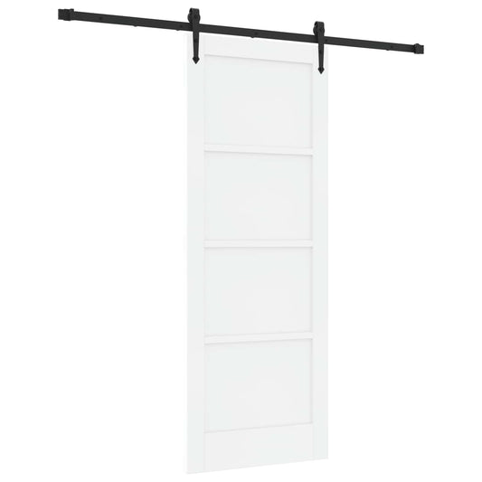Sliding Door ORKDAL 78 x 202 cm Engineered Wood White and Black