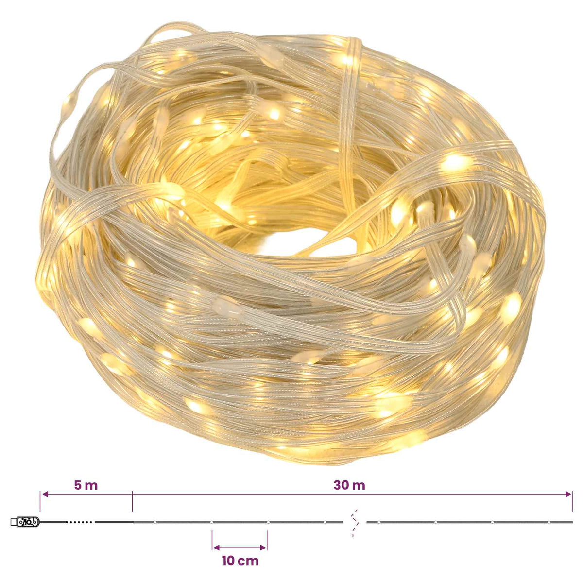 Rope Lights 300 LEDs Warm White 30 m