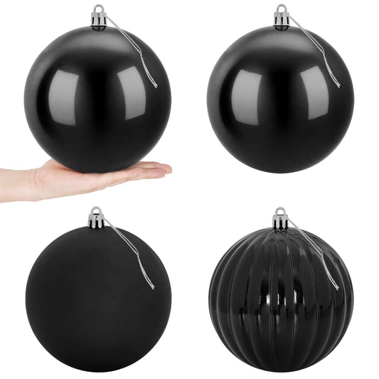 Christmas Ball Set XXL 4 pcs Black Dia. 20 cm Plastic