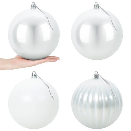 Christmas Ball Set XXL 4 pcs White Dia. 20 cm Plastic
