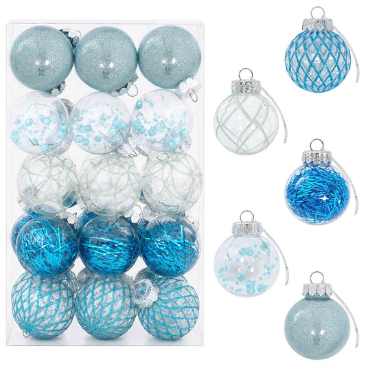 Christmas Ball Set 30 pcs Blue Ø 6 cm PET