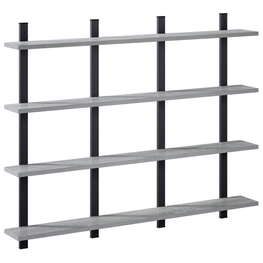 Wall Shelf Grey Sonoma 102 x 13.5 x 80 cm Engineered Wood